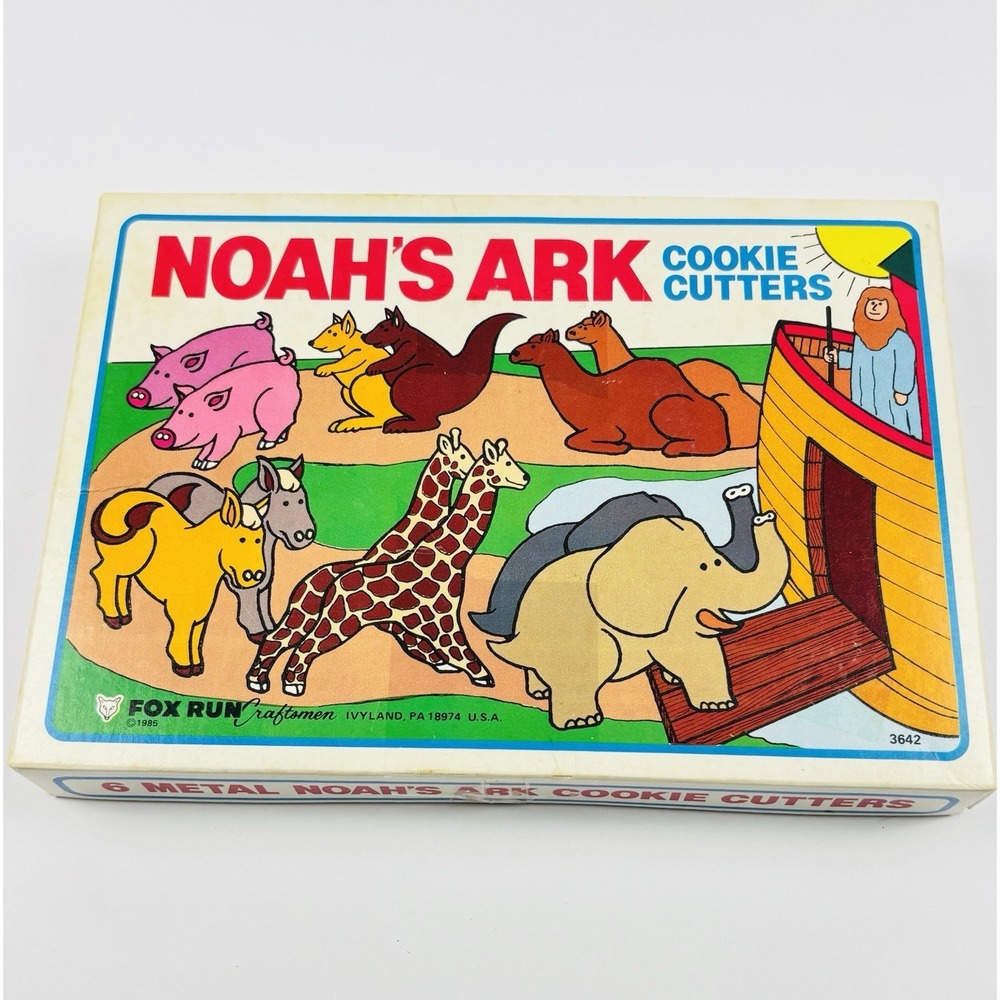 Noah's Ark Metal Cookie Cutters‎ Set Vintage 1985 Fox Run Craftsmen 6 Animals